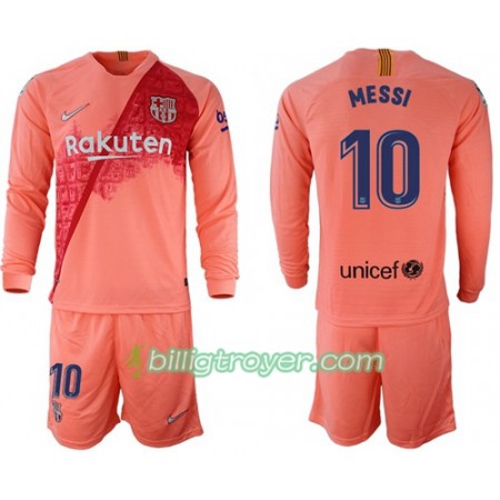 Billige Fotballdrakter FC Barcelona Messi 10 Barn Tredjedraktsett 2018/19 Langermet